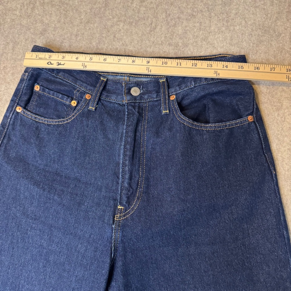 Levis Ribcage Wide Leg Jeans Womens 30 Dark Rinse High Rise Denim Retro Street - Picture 6 of 16